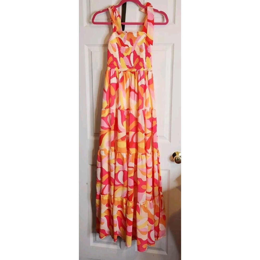 Flying Tomato Next Best Years Maxi Dress Women's Size Small Colorful Lined NWOT
